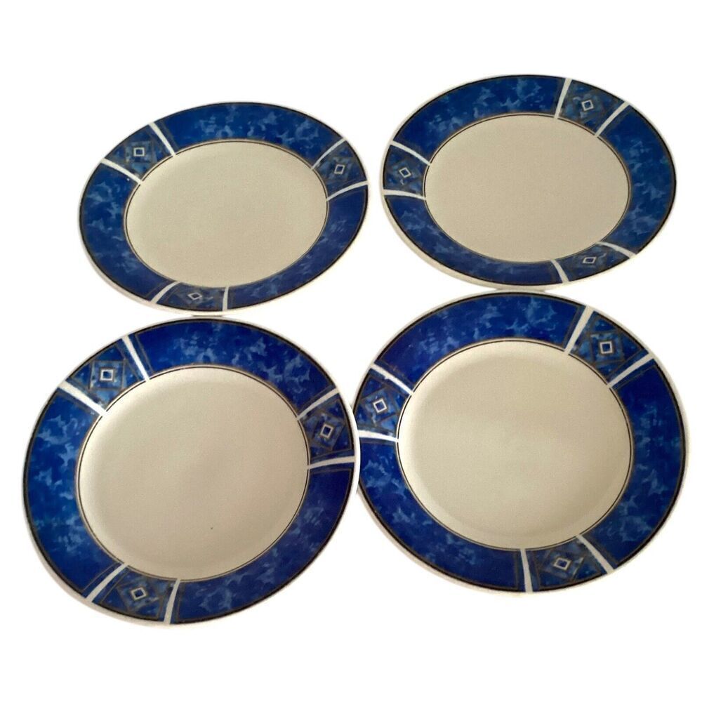 Gibson ROYAL DUCHESS BLUE Salad Luncheon Plates Set Of 4